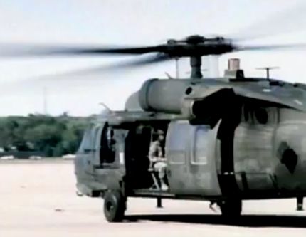 Army helicopter preparing for flight