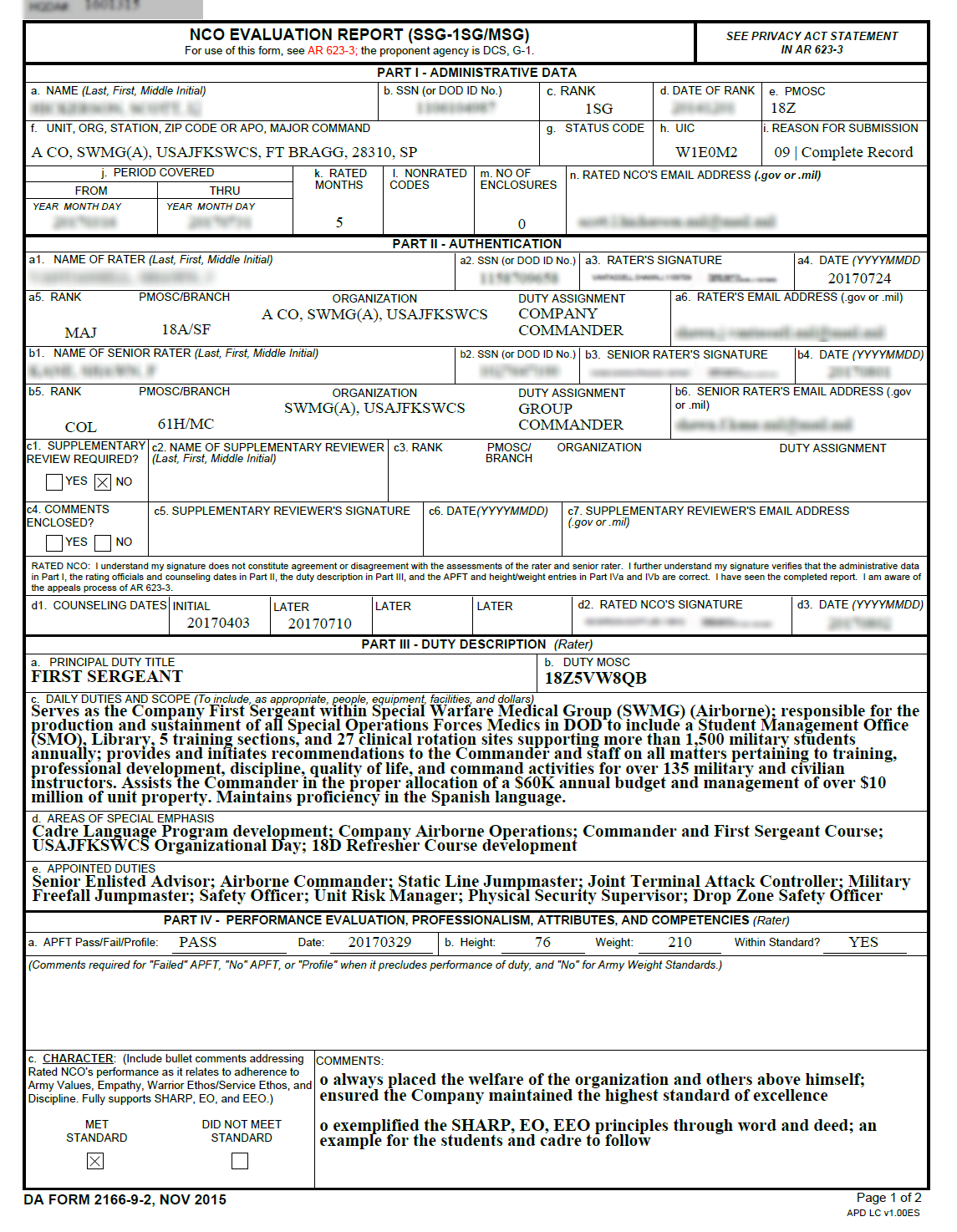 Ncoer Template New Ncoer Support Form Examples My Xxx Hot Girl