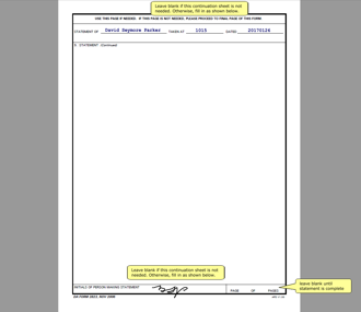 DA Form 2823, Sworn Statement, Page 2