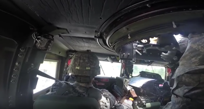 Inside vehicle at Advanced Leadership Course