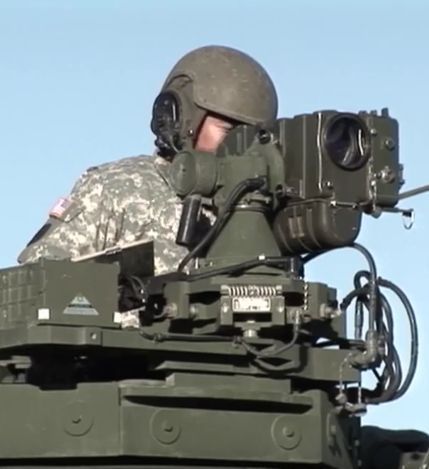 Laser Range Finder on top of Fire Support Vehicle